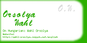 orsolya wahl business card